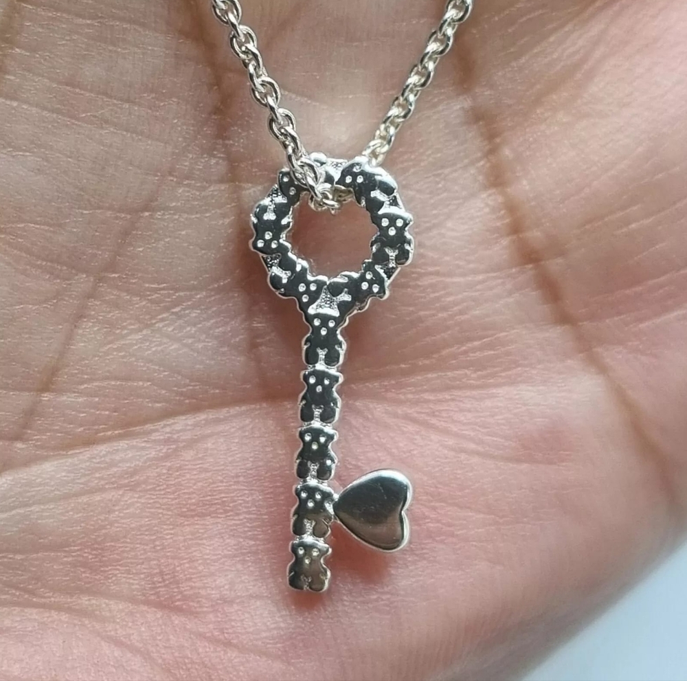 (SOLD)Tous Sterling Silver Key Bear Necklace